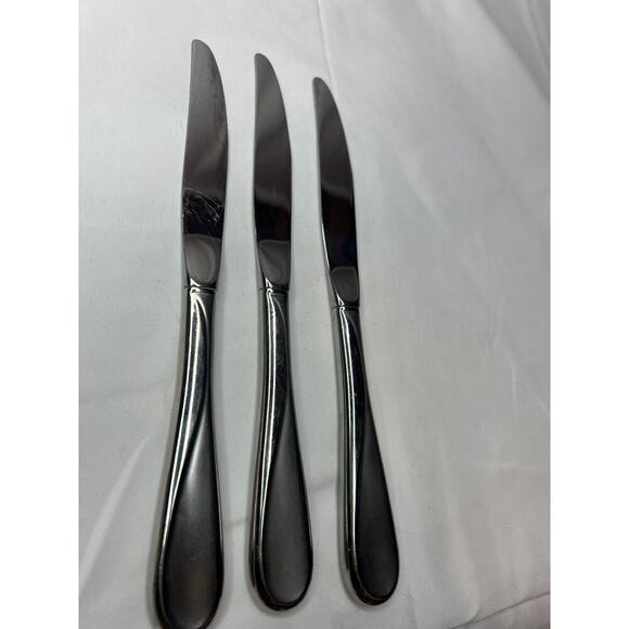 Swirl Knives (3) Stainless Hampton Silversmiths Flatware Silverware Replacements - Picture 3 of 6